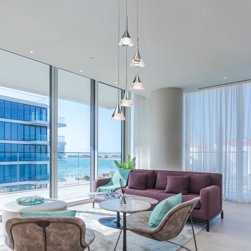 Artisan Amalfi VAC3215CH 5-Light Integrated LED ETL Certified Pendant, Height Adjustable Chandelier