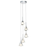 VONN Artisan Amalfi VAC3215CH 5-Light Integrated LED ETL Certified Pendant, Height Adjustable Chandelier, Chrome