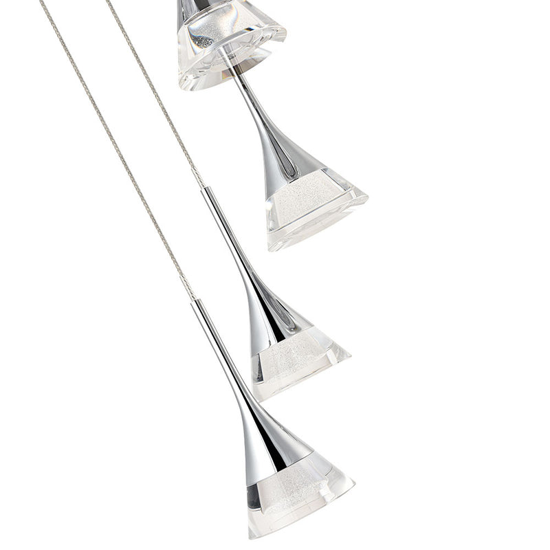 VONN Artisan Amalfi VAC3215CH 5-Light Integrated LED ETL Certified Pendant, Height Adjustable Chandelier, Chrome