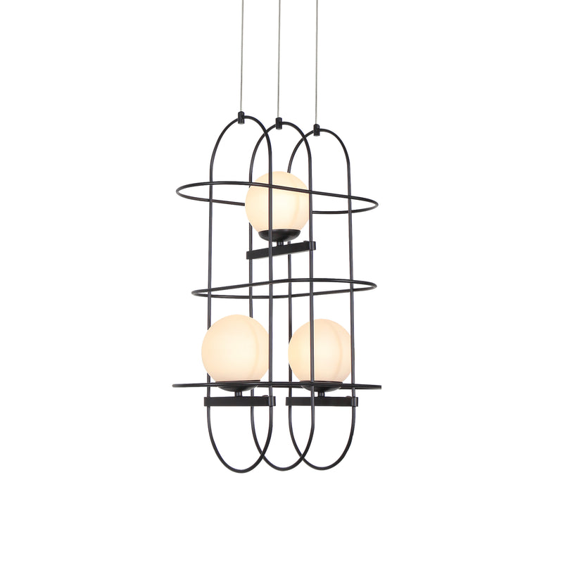 Artisan Lyra VAC3273BL 16" Integrated LED ETL Certified Height Adjustable Chandelier, Black Pendant