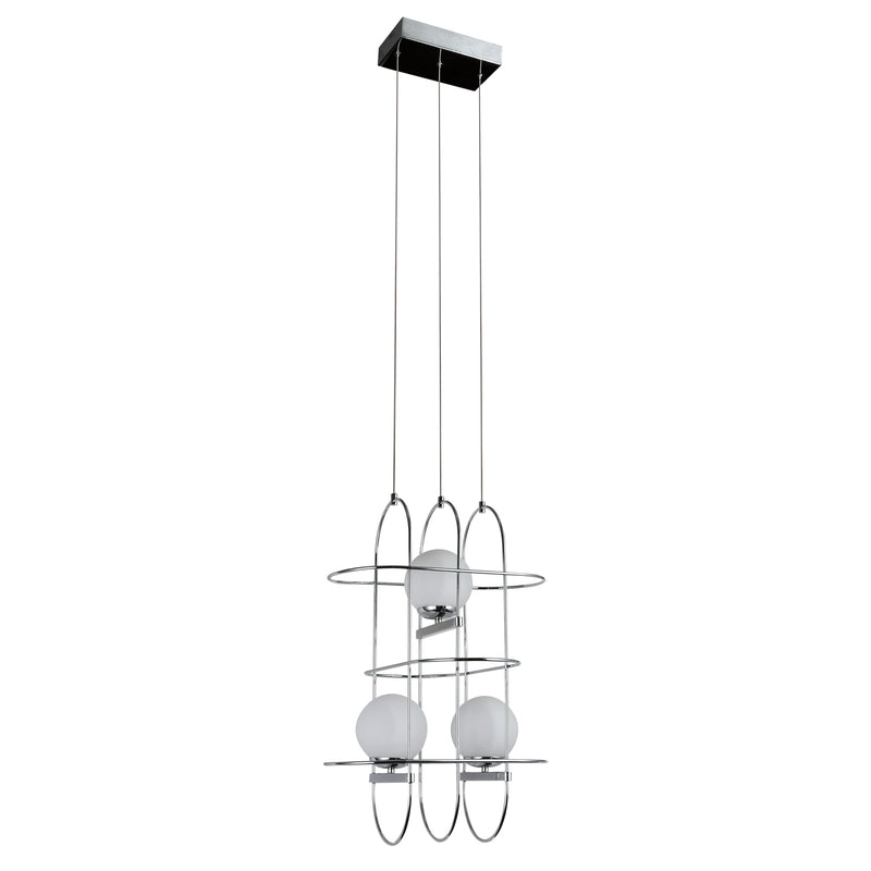 Artisan Lyra VAC3273CH 16" Integrated LED ETL Certified Height Adjustable Chandelier, Chrome Pendant