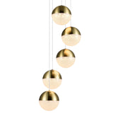 VONN Artisan Ravello VAC3285BRS 5-Light Integrated LED ETL Certified Pendant Height Adjustable Chandelier, Brass