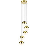 VONN Artisan Ravello VAC3285BRS 5-Light Integrated LED ETL Certified Pendant Height Adjustable Chandelier, Brass
