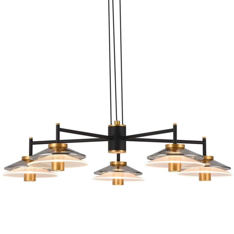 VONN Artisan Verona VAC3315BL 31" Integrated LED ETL Certified Pendant, Height Adjustable Chandelier, Black