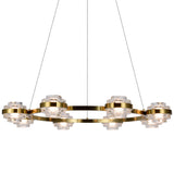 VONN Artisan Milano VAC3338AB 33" Integrated LED ETL Certified Pendant, Height Adjustable Ring Chandelier, Antique Brass