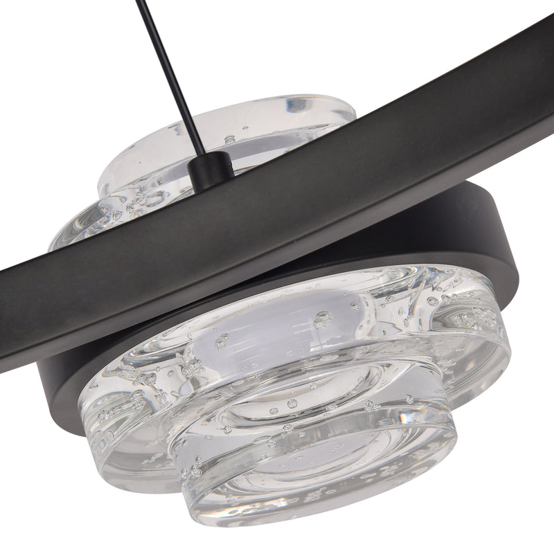 VONN Artisan Milano VAC3338BL 33" Integrated LED ETL Certified Pendant, Height Adjustable Ring Chandelier, Black