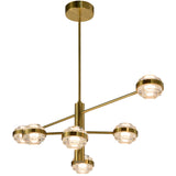 Artisan Milano VAC333RD6AB 40" Integrated LED ETL Certified Chandelier with Height Adjustable Rods, Antique Brass