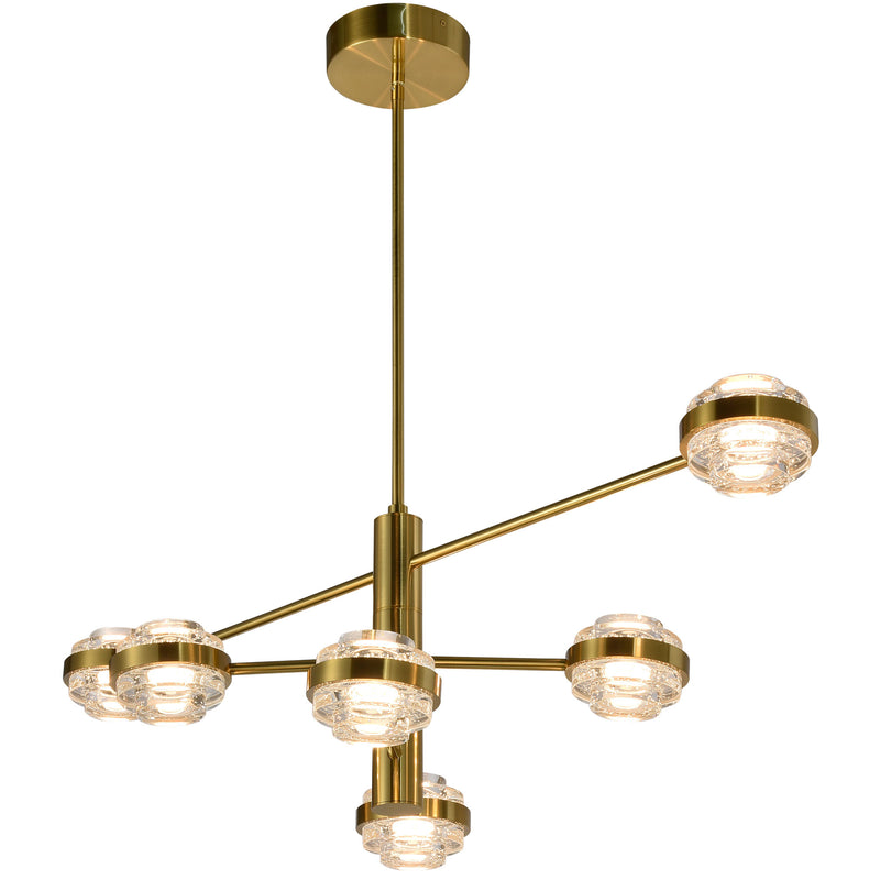 VONN Artisan Milano VAC333RD6AB 40" Integrated LED ETL Certified Chandelier with Height Adjustable Rods, Antique Brass