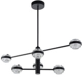 VONN Artisan Milano VAC333RD6BL 40" Integrated LED ETL Certified Chandelier with Height Adjustable Rods, Black