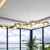 Artisan Milano VAC3LN336AB 39" Integrated LED ETL Certified Pendant, Height Adjustable Chandelier, Antique Brass