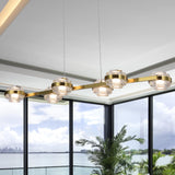 VONN Artisan Milano VAC3LN336AB 39" Integrated LED ETL Certified Pendant, Height Adjustable Chandelier, Antique Brass