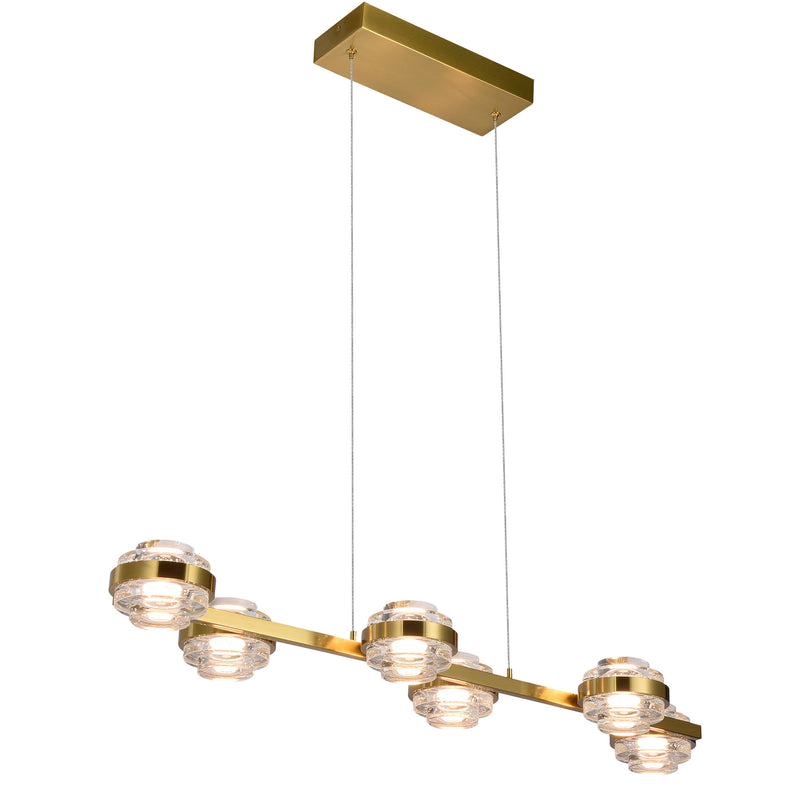 Artisan Milano VAC3LN336AB 39" Integrated LED ETL Certified Pendant, Height Adjustable Chandelier, Antique Brass