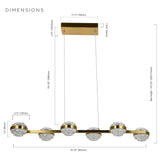 Artisan Milano VAC3LN336AB 39" Integrated LED ETL Certified Pendant, Height Adjustable Chandelier, Antique Brass