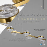 VONN Artisan Milano VAC3LN336AB 39" Integrated LED ETL Certified Pendant, Height Adjustable Chandelier, Antique Brass