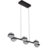 VONN Artisan Milano VAC3LN336BL 39" Integrated LED ETL Certified Pendant, Height Adjustable Chandelier, Black