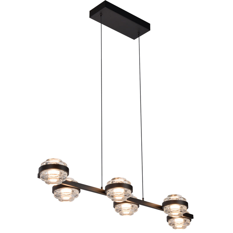 VONN Artisan Milano VAC3LN336BL 39" Integrated LED ETL Certified Pendant, Height Adjustable Chandelier, Black