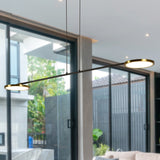 VONN Artisan Torino VAP2192AB 39" Integrated LED ETL Certified Height Adjustable Pendant, Rotating Disks, Antique Brass