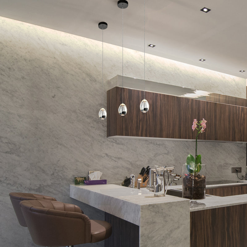 Artisan Venezia VAP2201BL 3.5" Integrated LED ETL Certified Height Adjustable Pendant w/ Glass Shade