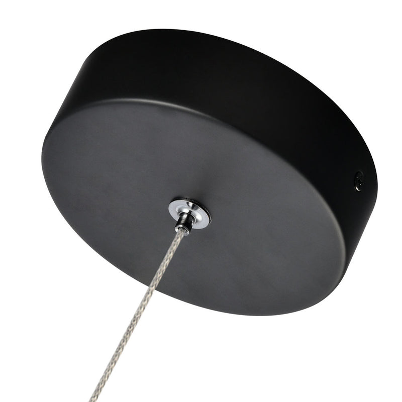 VONN Artisan Venezia VAP2201BL 3.5" Integrated LED ETL Certified Height Adjustable Pendant w/ Glass Shade, Black