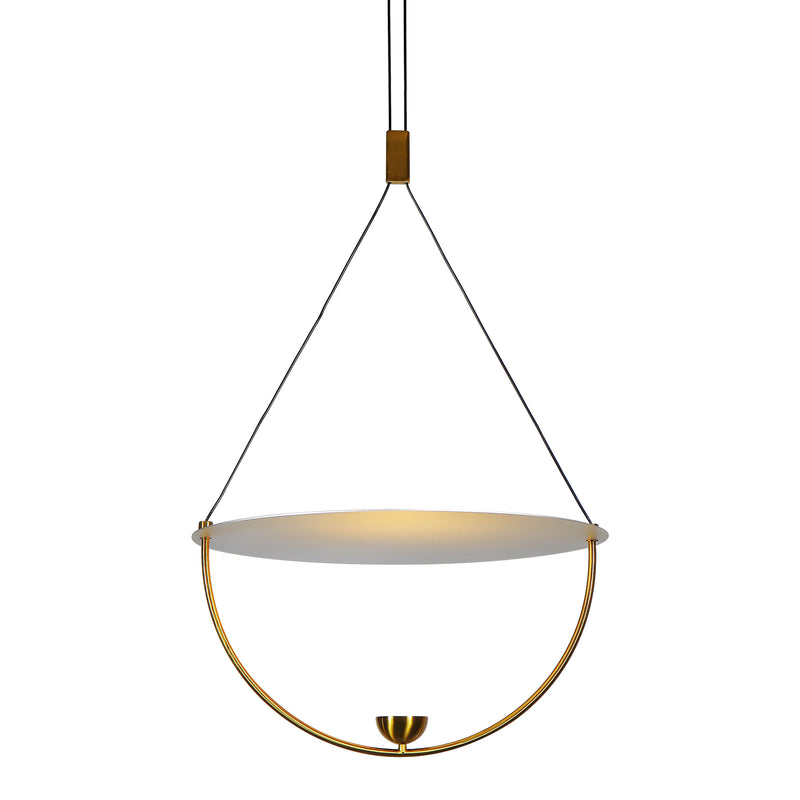 Artisan Como VAP224H1AB 16" Integrated LED ETL Certified Height Adjustable Pendant in Antique Brass