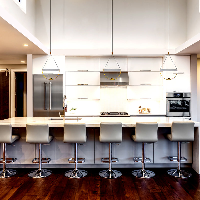 Artisan Como VAP224H1AB 16" Integrated LED ETL Certified Height Adjustable Pendant in Antique Brass