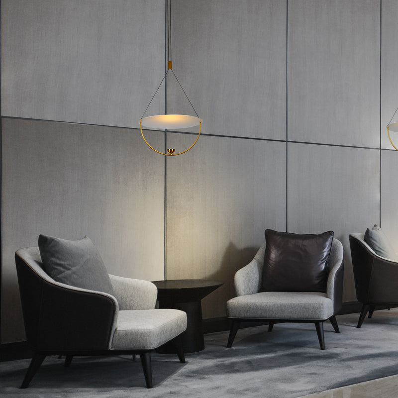 Artisan Como VAP224H1AB 16" Integrated LED ETL Certified Height Adjustable Pendant in Antique Brass
