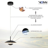 Artisan Rimini VAP2261BL 10" Integrated LED ETL Certified Pendant Lighting Fixture in Black