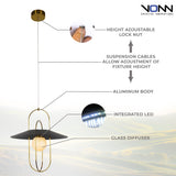 VONN Artisan Lyra VAP2271AB 18" Integrated LED ETL Certified Pendant Lighting Fixture in Antique Brass