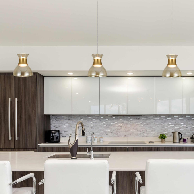 Artisan Palermo VAP2301BL 7" Up-Down Integrated LED ETL Certified Height Adjustable Pendant, Black