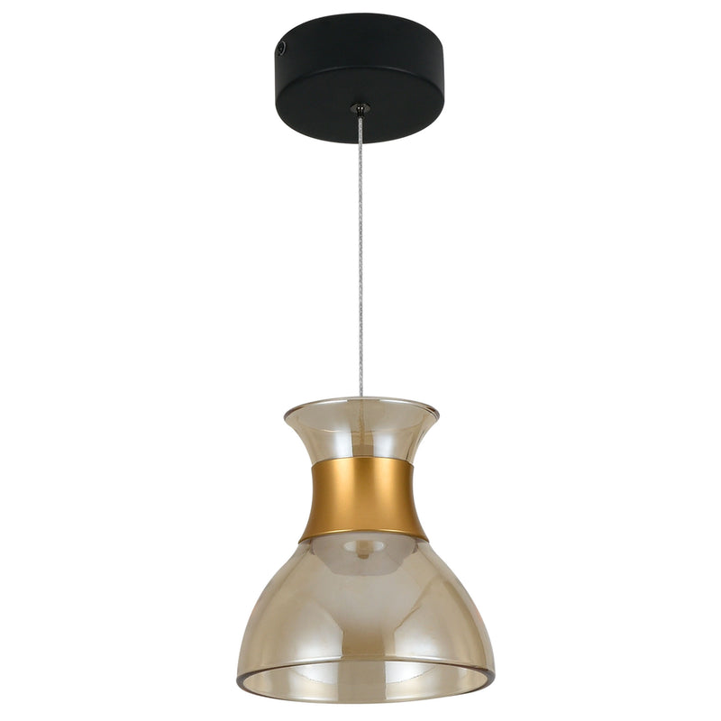 Artisan Palermo VAP2301BL 7" Up-Down Integrated LED ETL Certified Height Adjustable Pendant, Black