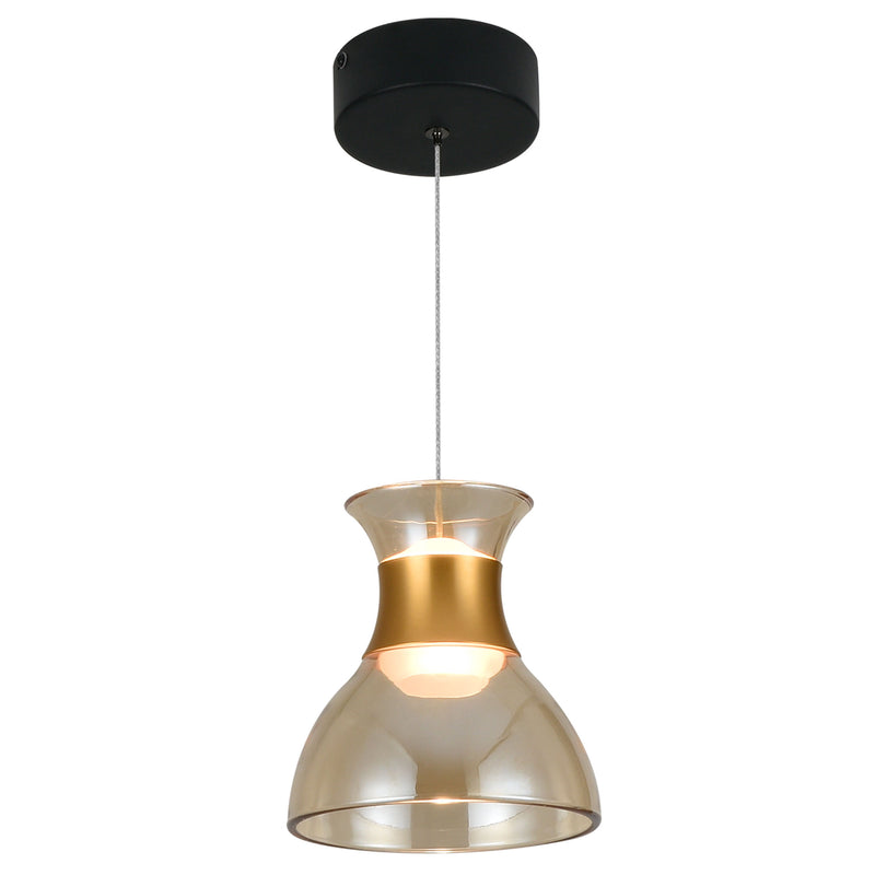 VONN Artisan Palermo VAP2301BL 7" Up-Down Integrated LED ETL Certified Height Adjustable Pendant, Black