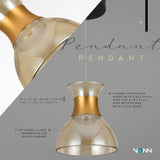 Artisan Palermo VAP2301BL 7" Up-Down Integrated LED ETL Certified Height Adjustable Pendant, Black
