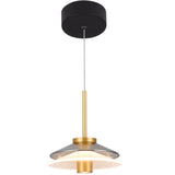 VONN Artisan Verona VAP2311BL 7" Integrated LED ETL Certified Height Adjustable Pendant, with Glass Shade, Black