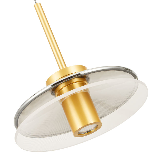 Artisan Verona VAP2311BL 7" Integrated LED ETL Certified Height Adjustable Pendant, with Glass Shade