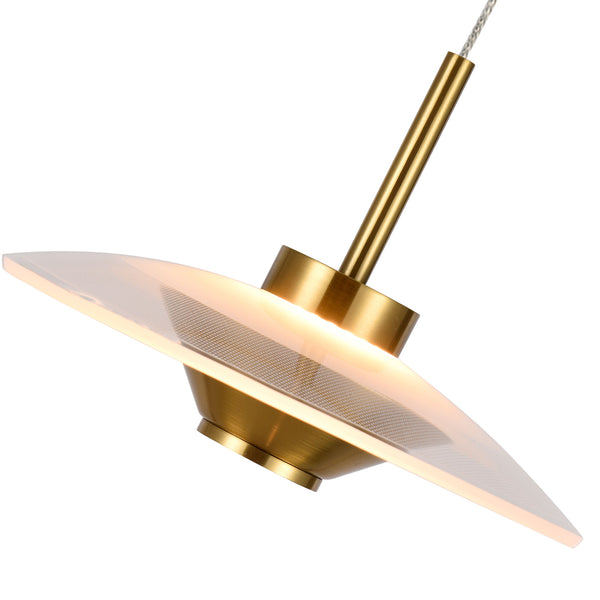 Artisan Ferrara VAP2321AB 7" Integrated LED ETL Certified Height Adjustable Pendant in Antique Brass