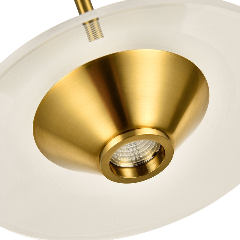 Artisan Ferrara VAP2321AB 7" Integrated LED ETL Certified Height Adjustable Pendant, Antique Brass