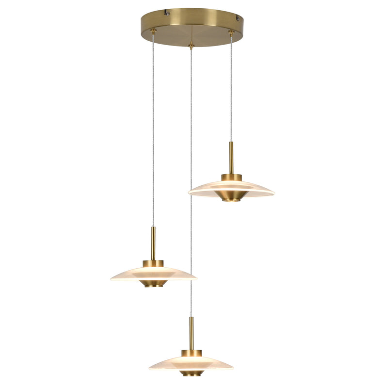 Artisan Ferrara VAP2323AB 16" Integrated LED ETL Certified Pendant, Height Adjustable Chandelier, Antique Brass