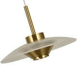 VONN Artisan Ferrara VAP2323AB 16" Integrated LED ETL Certified Pendant, Height Adjustable Chandelier, Antique Brass