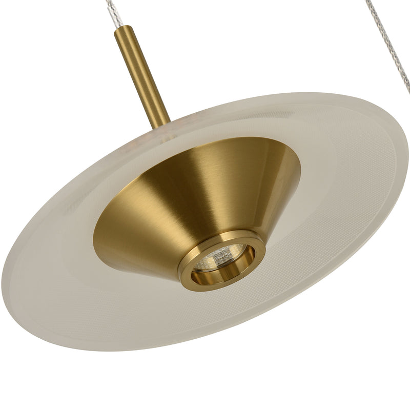 Artisan Ferrara VAP2323AB 16" Integrated LED ETL Certified Pendant, Height Adjustable Chandelier, Antique Brass