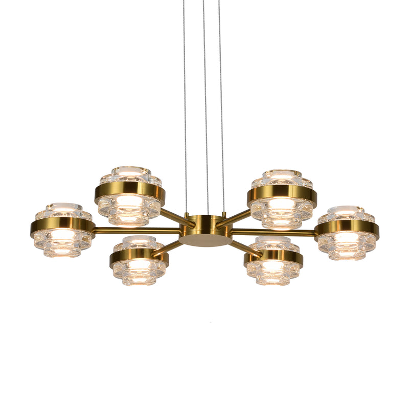 Artisan Milano VAP2336AB 25" Integrated LED ETL Certified Pendant, Height Adjustable Chandelier, Antique Brass
