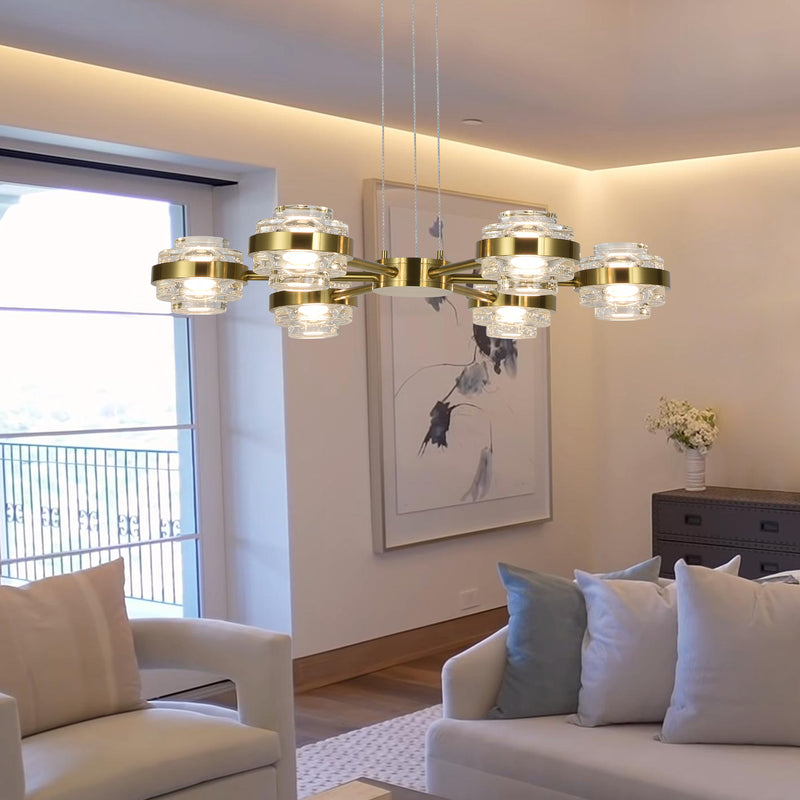 Artisan Milano VAP2336AB 25" Integrated LED ETL Certified Pendant, Height Adjustable Chandelier, Antique Brass