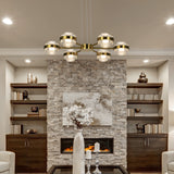 Artisan Milano VAP2336AB 25" Integrated LED ETL Certified Pendant, Height Adjustable Chandelier, Antique Brass