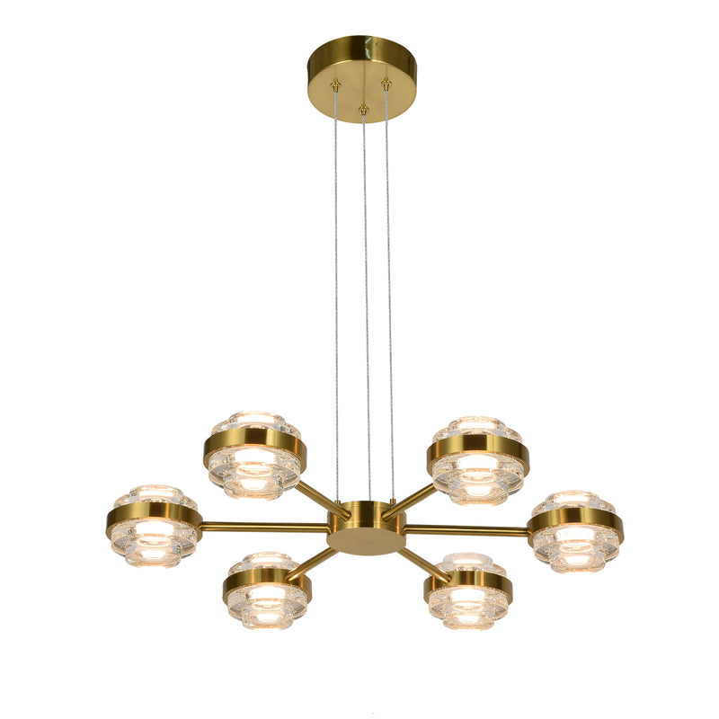 Artisan Milano VAP2336AB 25" Integrated LED ETL Certified Pendant, Height Adjustable Chandelier, Antique Brass