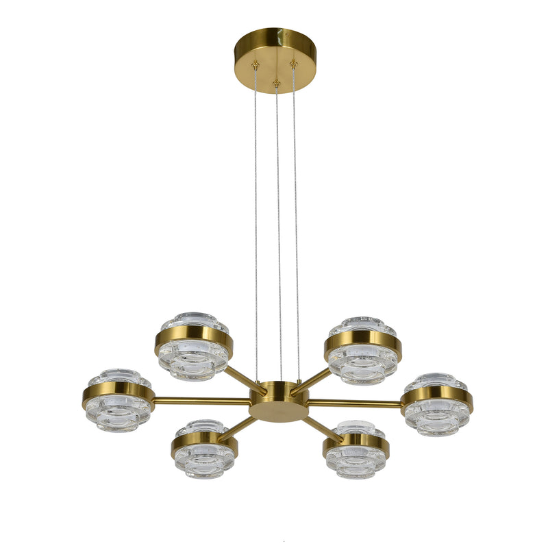 Artisan Milano VAP2336AB 25" Integrated LED ETL Certified Pendant, Height Adjustable Chandelier, Antique Brass