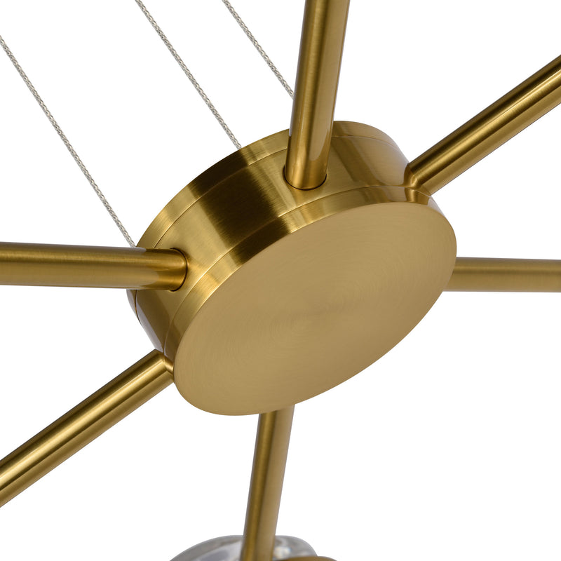 Artisan Milano VAP2336AB 25" Integrated LED ETL Certified Pendant, Height Adjustable Chandelier, Antique Brass