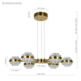 Artisan Milano VAP2336AB 25" Integrated LED ETL Certified Pendant, Height Adjustable Chandelier, Antique Brass