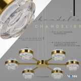 Artisan Milano VAP2336AB 25" Integrated LED ETL Certified Pendant, Height Adjustable Chandelier, Antique Brass