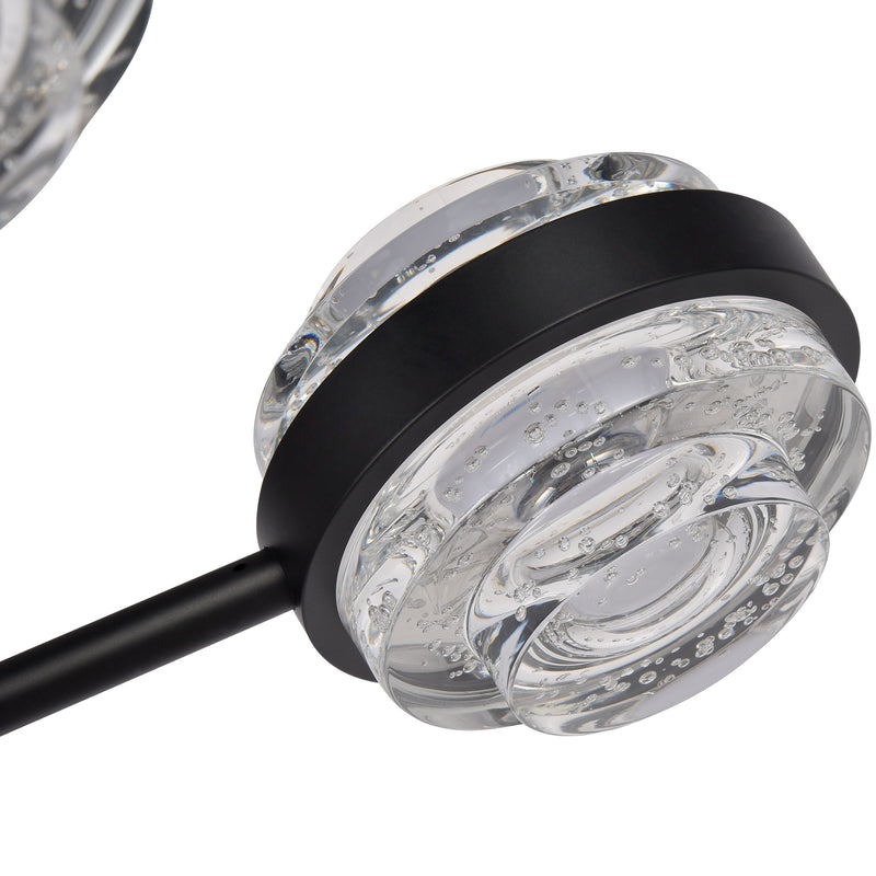 Artisan Milano VAP2336BL 25" Integrated LED ETL Certified Pendant, Height Adjustable Chandelier, Black