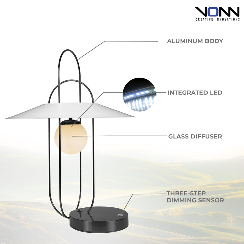 Artisan Lyra VAT6271BL 24" Height Integrated LED ETL Certified Table Lamp with Touch Sensor Dimming