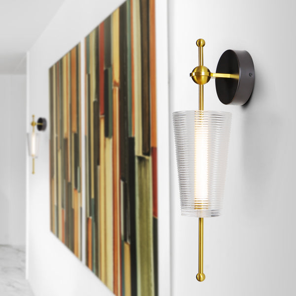 Artisan Toscana VAW1101AB 5" Integrated LED ETL Certified Wall Sconce Light with Glass Shade